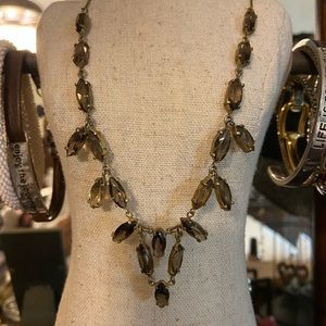 Genuine Smoky Topaz Necklace on Gold Chain, 16”